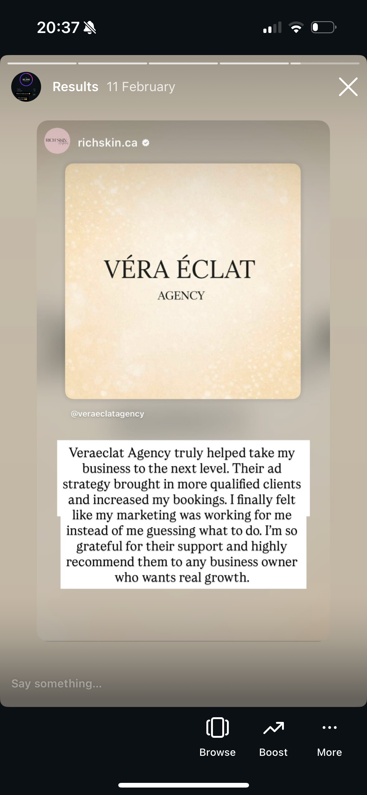 Rich Skin Aesthetics testimonial